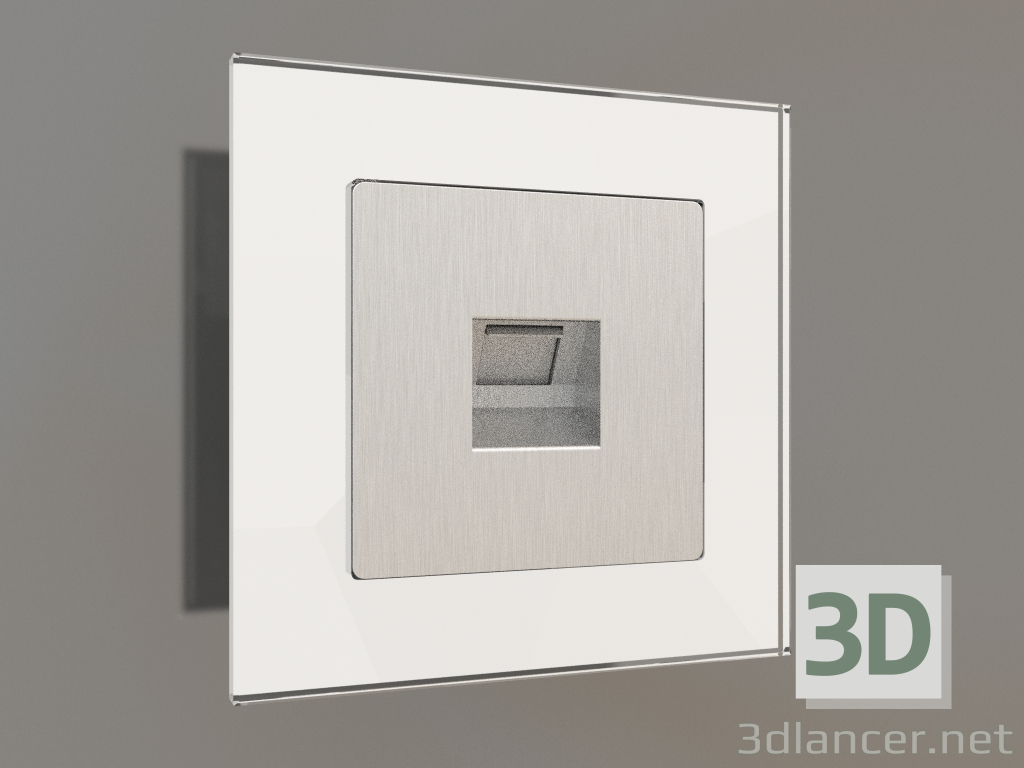 3D modeli RJ-11 telefon jakı (gümüş yivli) - önizleme