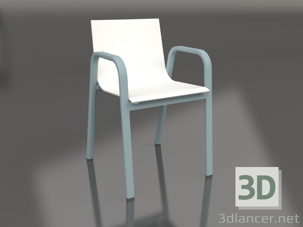 3d model Silla de comedor modelo 3 (Gris azul) - vista previa