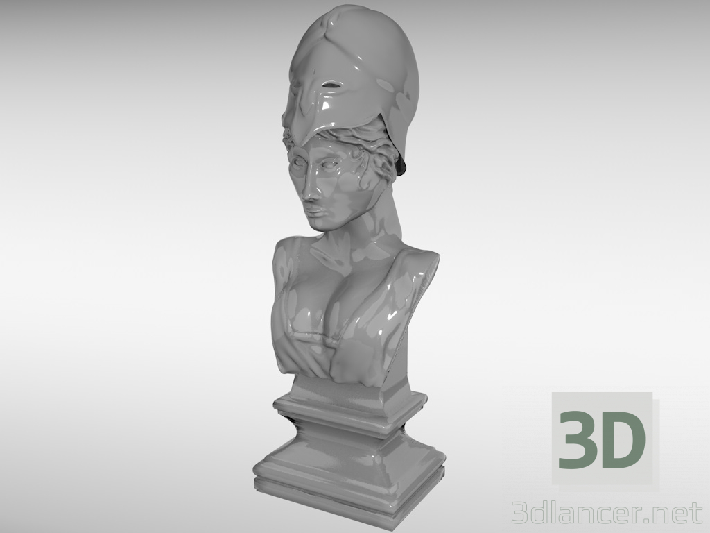 3d bust of the goddess Athena model buy - render