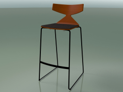 Stackable Bar Stool 3713 (with cushion, Orange, V39)