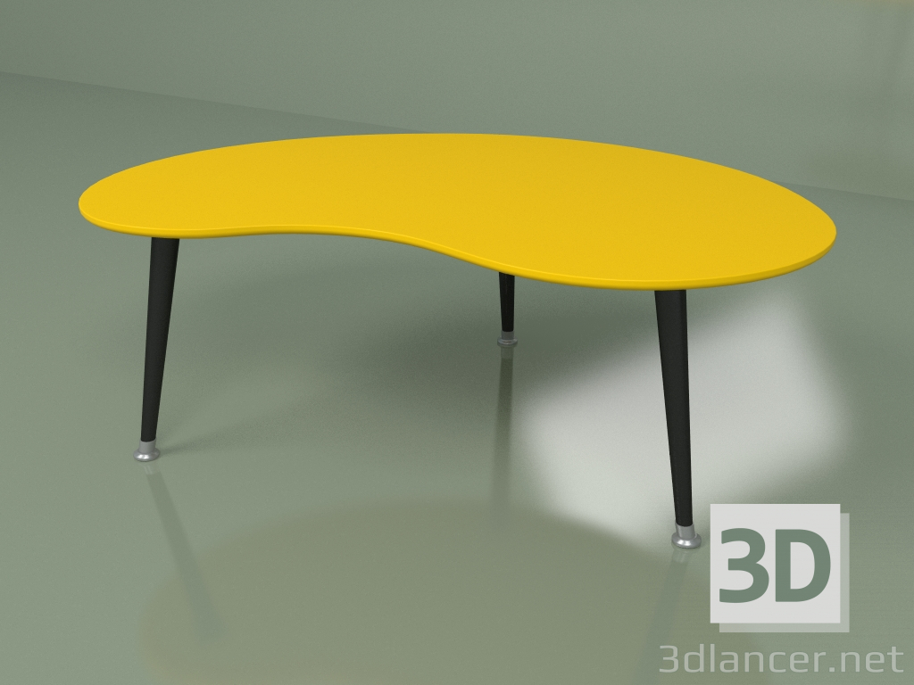 3d model Mesa de centro de riñón (amarillo mostaza) - vista previa