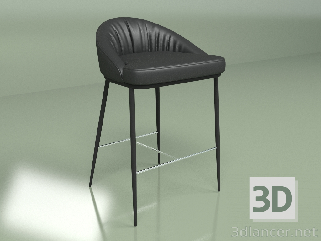 3d model Silla semi-bar Sheldon Negro - vista previa