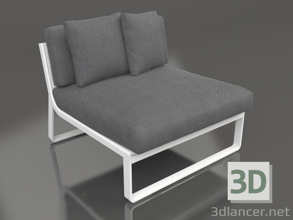 modèle 3D Canapé modulable, section 3 (Blanc) - preview