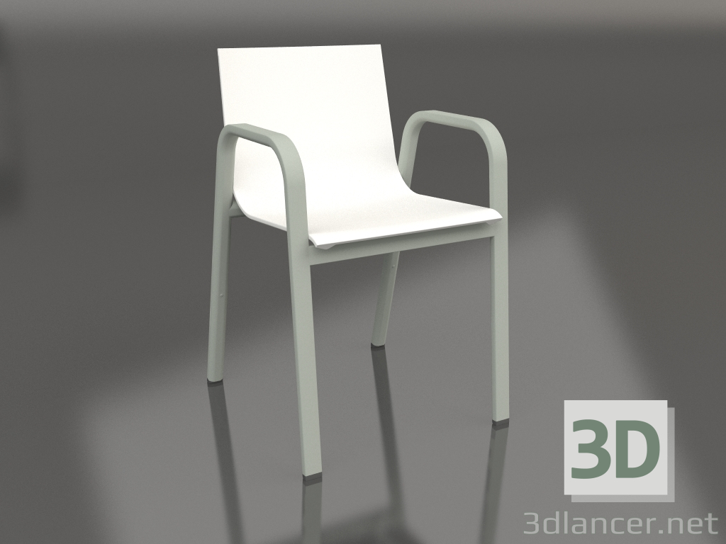 3d model Silla de comedor modelo 3 (Gris cemento) - vista previa