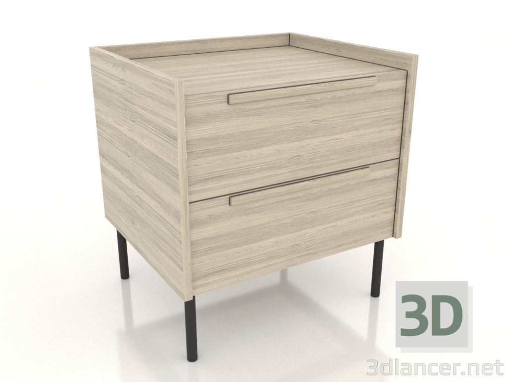 modèle 3D Table de chevet STAND 2 500 mm (chêne éclairci) - preview