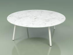 Table basse 012 (Métal Lait, Marbre de Carrare)