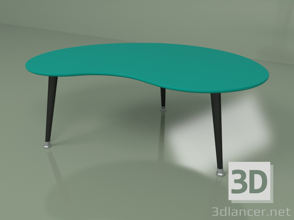 3d model Mesa de centro de riñón (turquesa) - vista previa