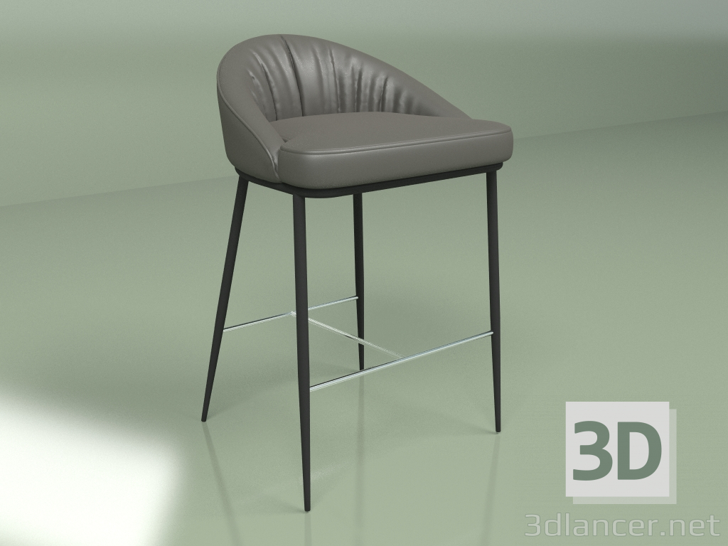 3d model Silla semi-bar Sheldon Grey - vista previa