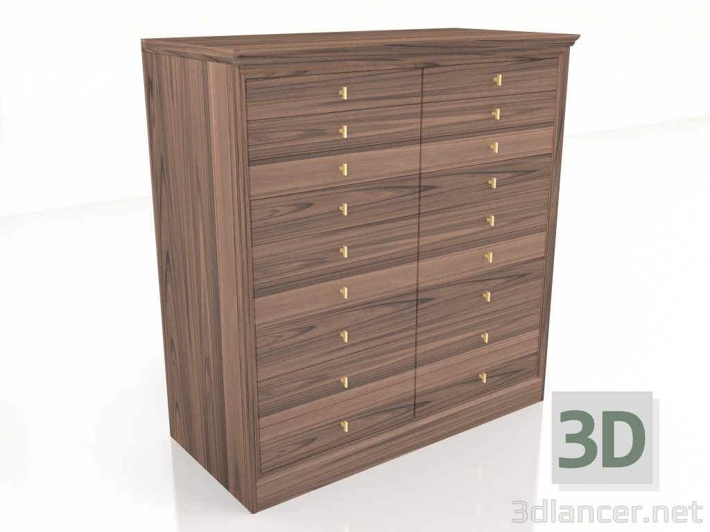 3d model Chest of drawers L100 H103,5 - preview