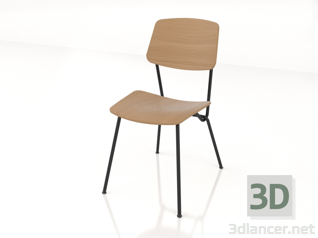 3d model Silla Strain con respaldo de madera contrachapada h81 - vista previa