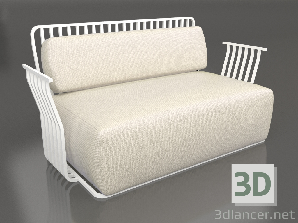 3d model 2-seater sofa (White) - preview