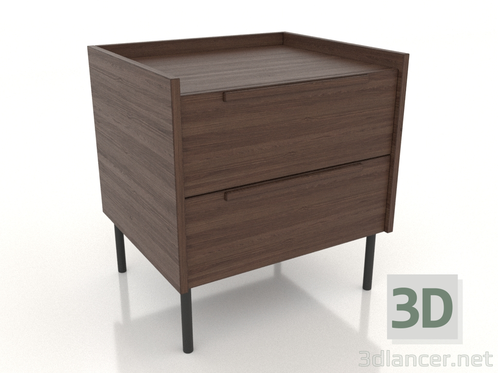 modèle 3D Table de chevet STAND 2 500 mm (noyer foncé) - preview