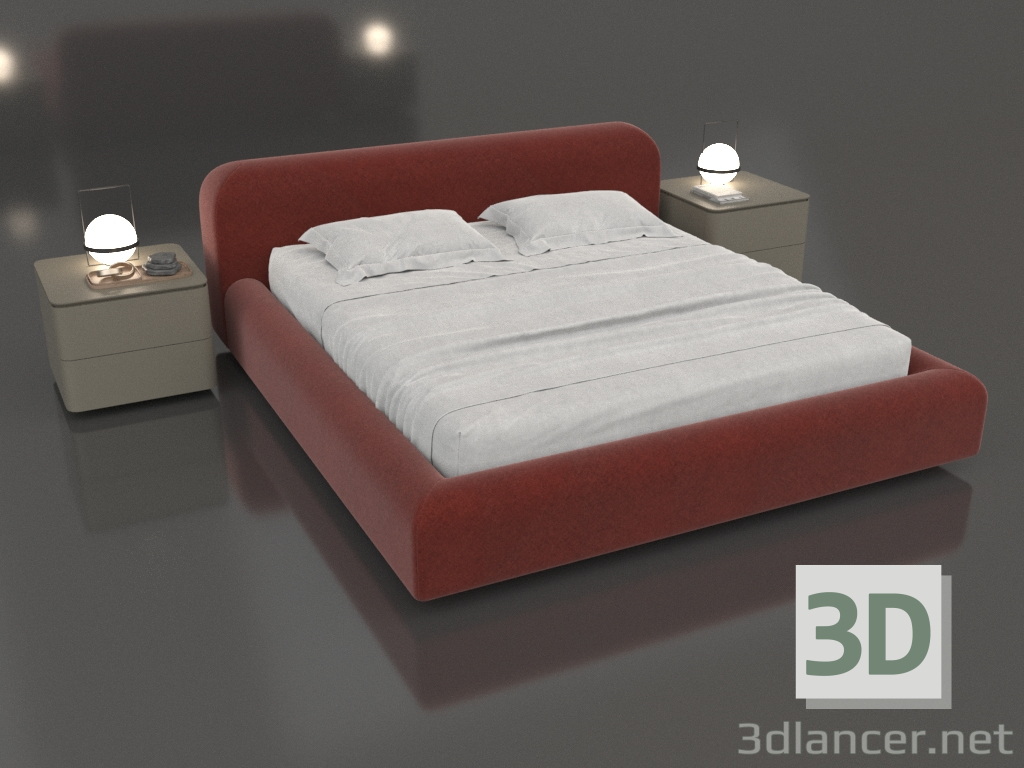 Modelo 3d Cama de casal Viva 2500x2200x850 mm - preview Modelo 3d Cama de casal Viva 2500x2200x850 mm - preview