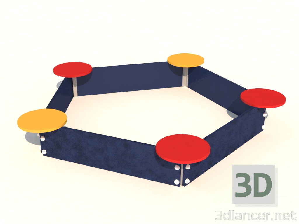 modello 3D Sandbox per giochi per bambini (5319) - anteprima