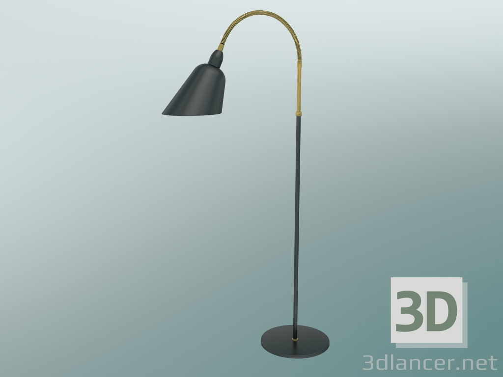 Modelo 3d Luminária de pé Bellevue (AJ7, Preto e latão) - preview