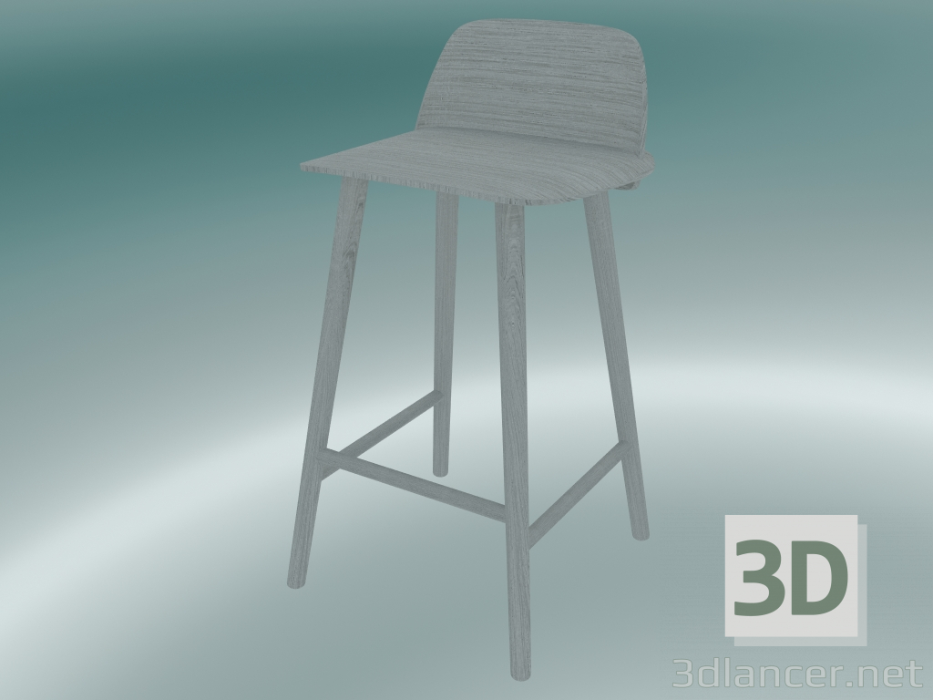 modèle 3D Chaise de bar Nerd (65 cm, Gris) - preview