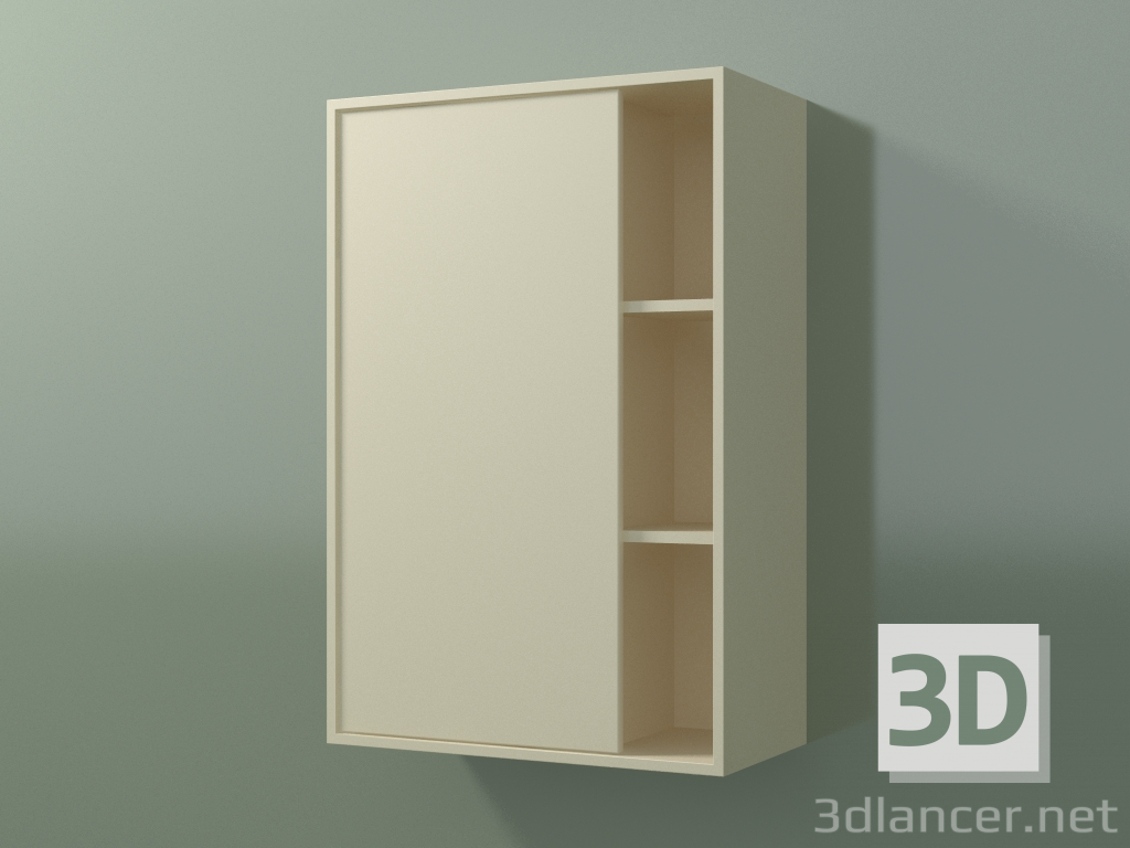 3d model Armario de pared con 1 puerta izquierda (8CUCBCD01, Bone C39, L 48, P 24, H 72 cm) - vista previa