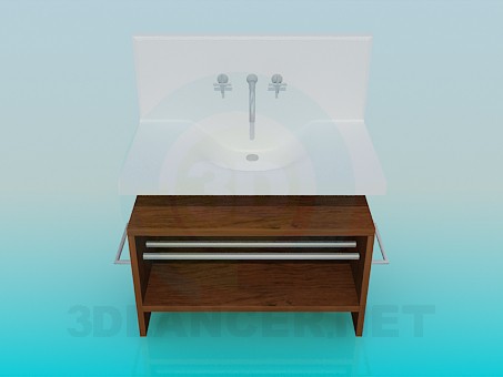 3d model Lavabo con pedestal - vista previa