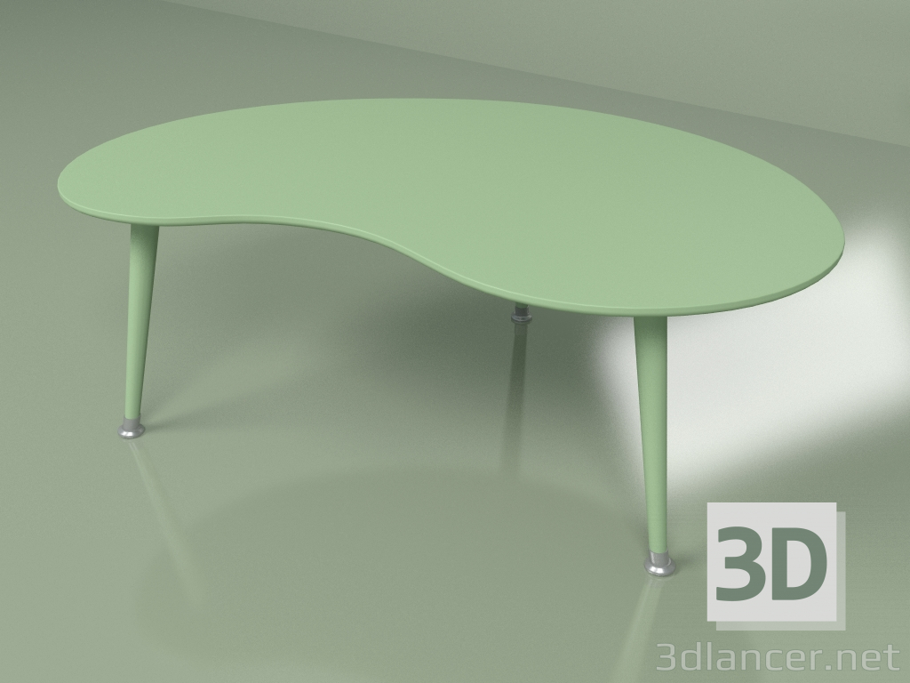 3D Modell Couchtisch Niere monochrom (Grünkohl) - Vorschau