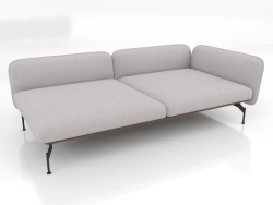 Sofa module 2.5 seater deep with armrest 110 on the right (leather upholstery on the outside)