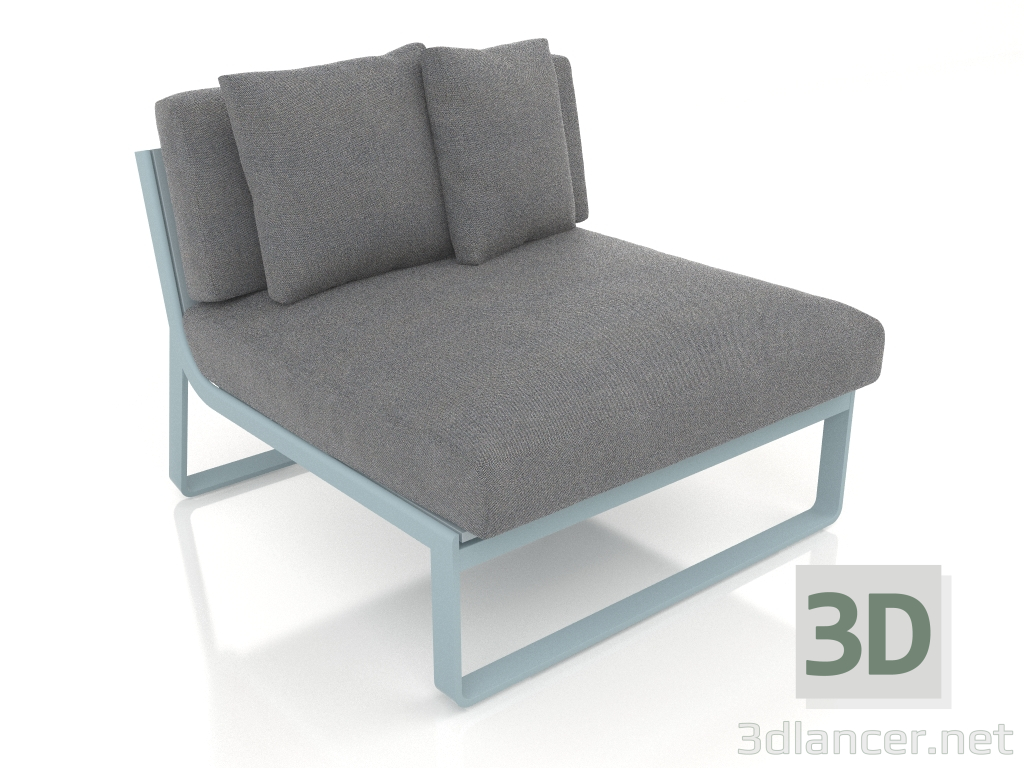 Modelo 3d Sofá modular, seção 3 (azul cinza) - preview