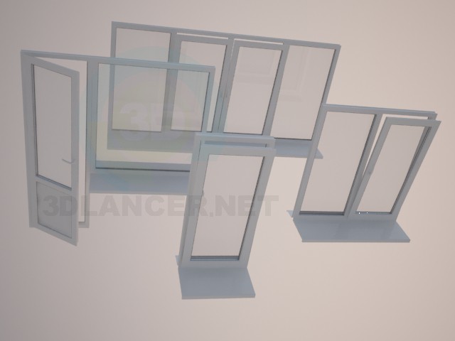 3D Modell Fenster und Balkontüren - Vorschau