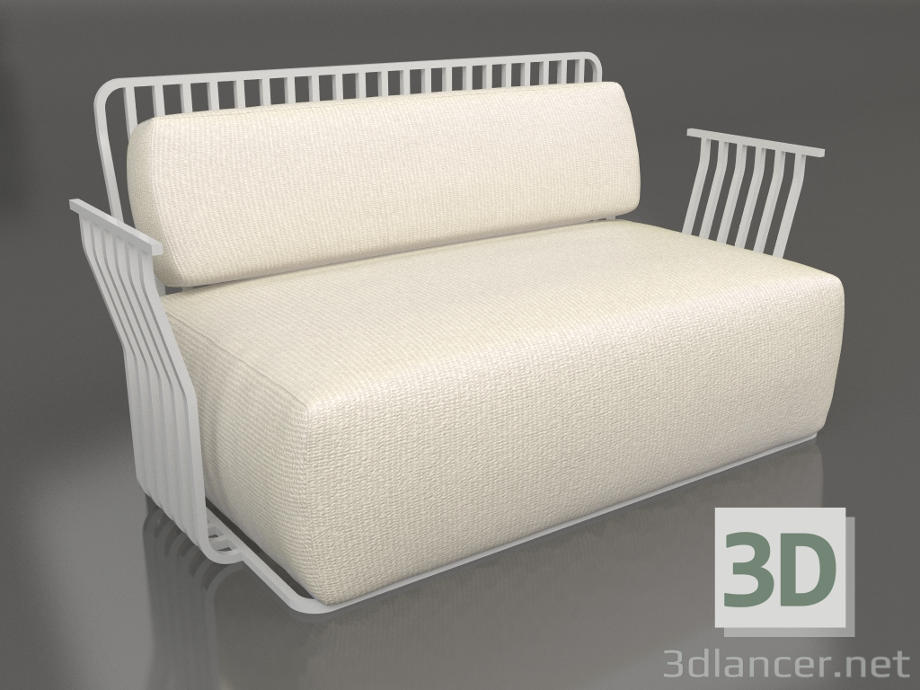 3d model 2-seater sofa (Grey) - preview