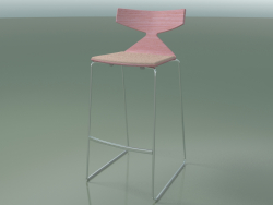 Tabouret de bar empilable 3713 (avec coussin, rose, CRO)