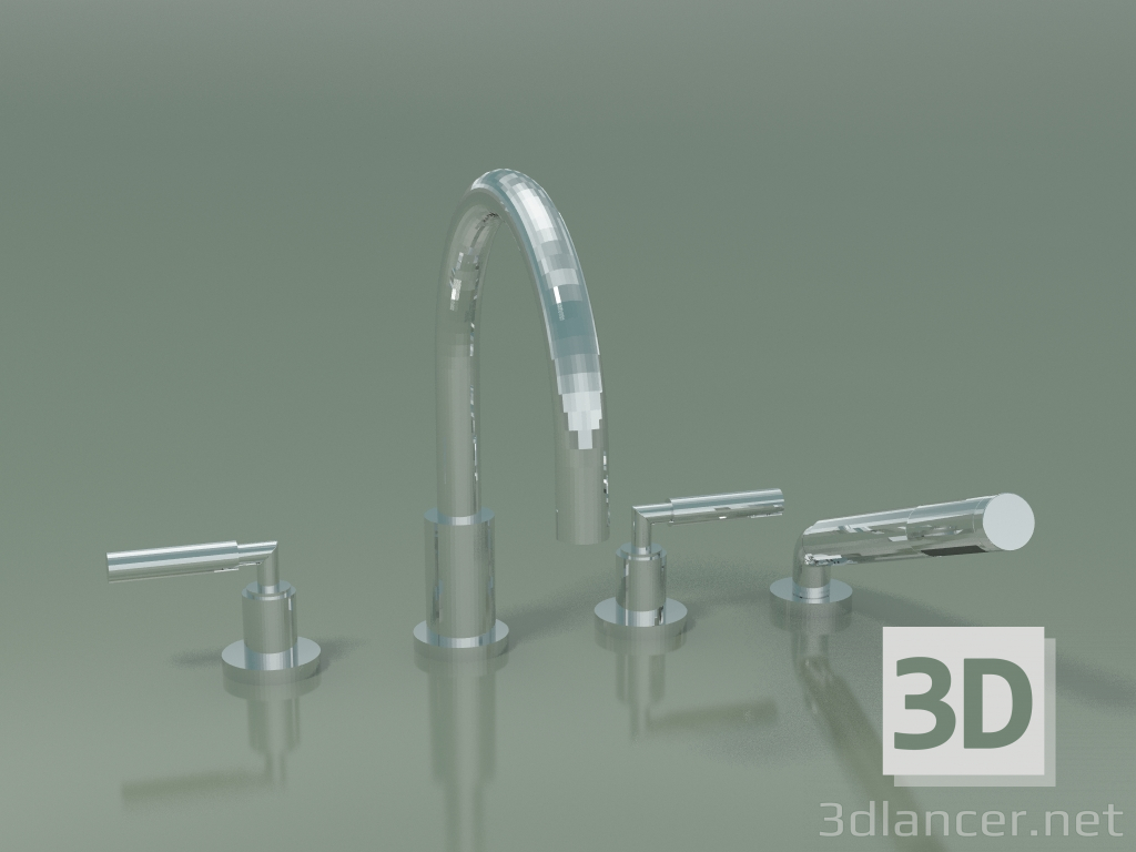 modello 3D Set doccia per vasca, per installazione laterale (27512882-00) - anteprima