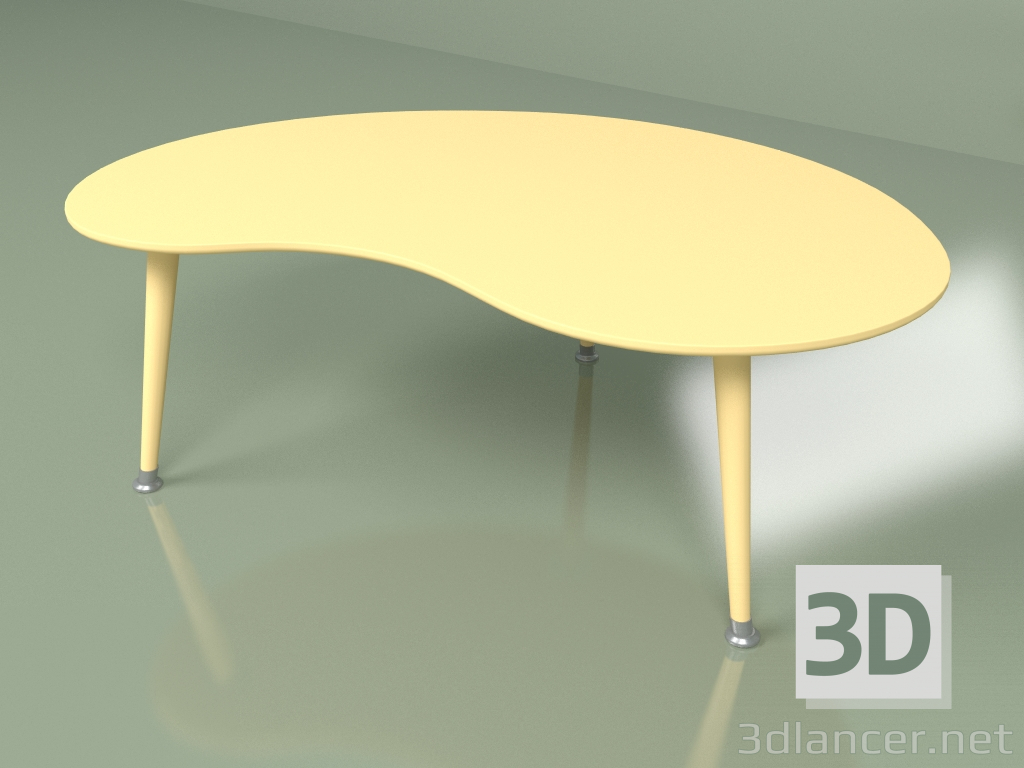 3D Modell Couchtisch Kidney monochrom (ockergelb) - Vorschau