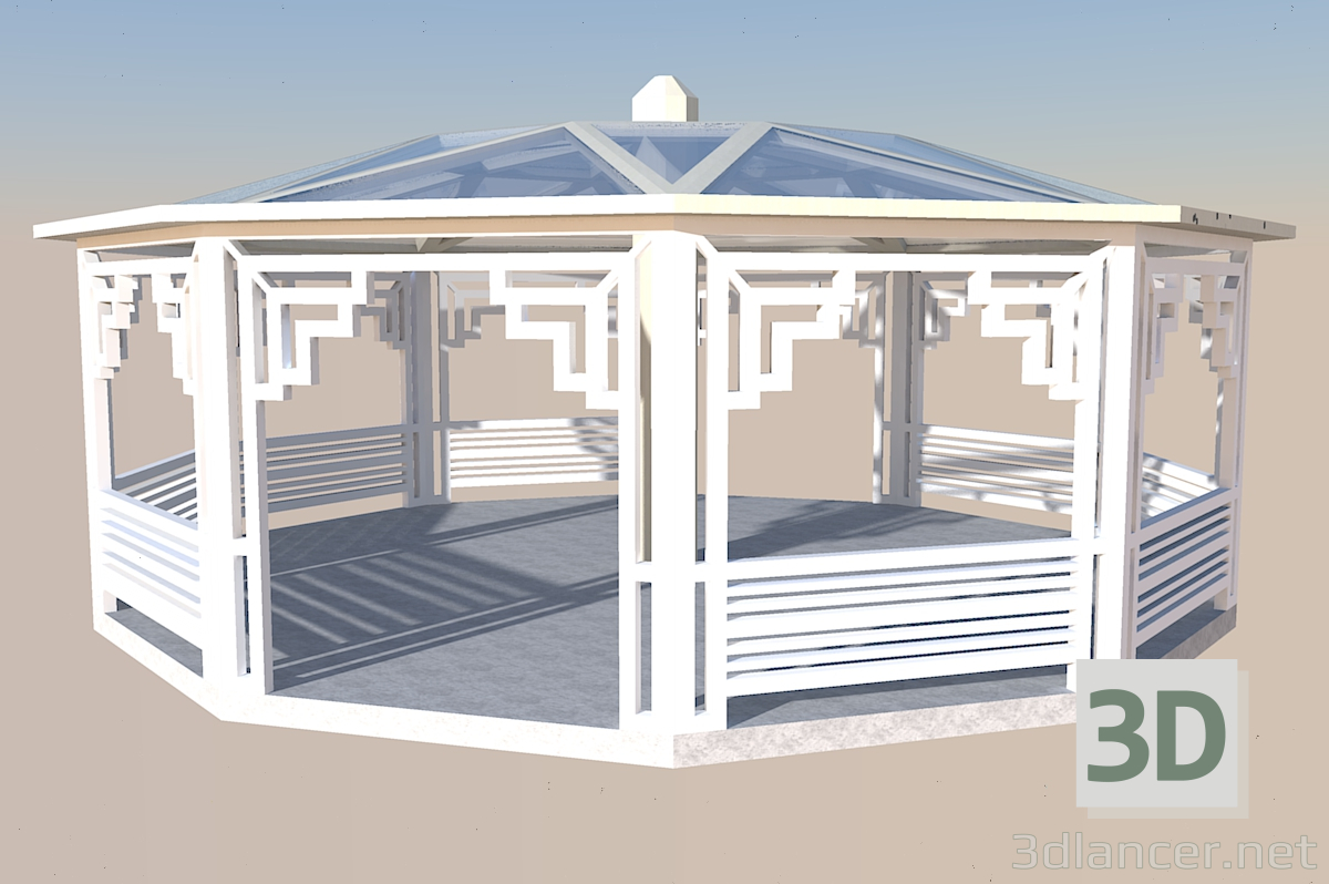 3 डी मॉडल गर्मियों में घर - पूर्वावलोकन