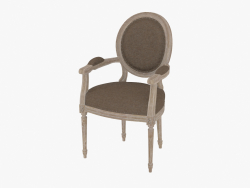 kol dayama FRANSIZ VINTAGE LOUIS YUVARLAK ARMCHAIR ile yemek sandalyesi (8827.0008.A008)