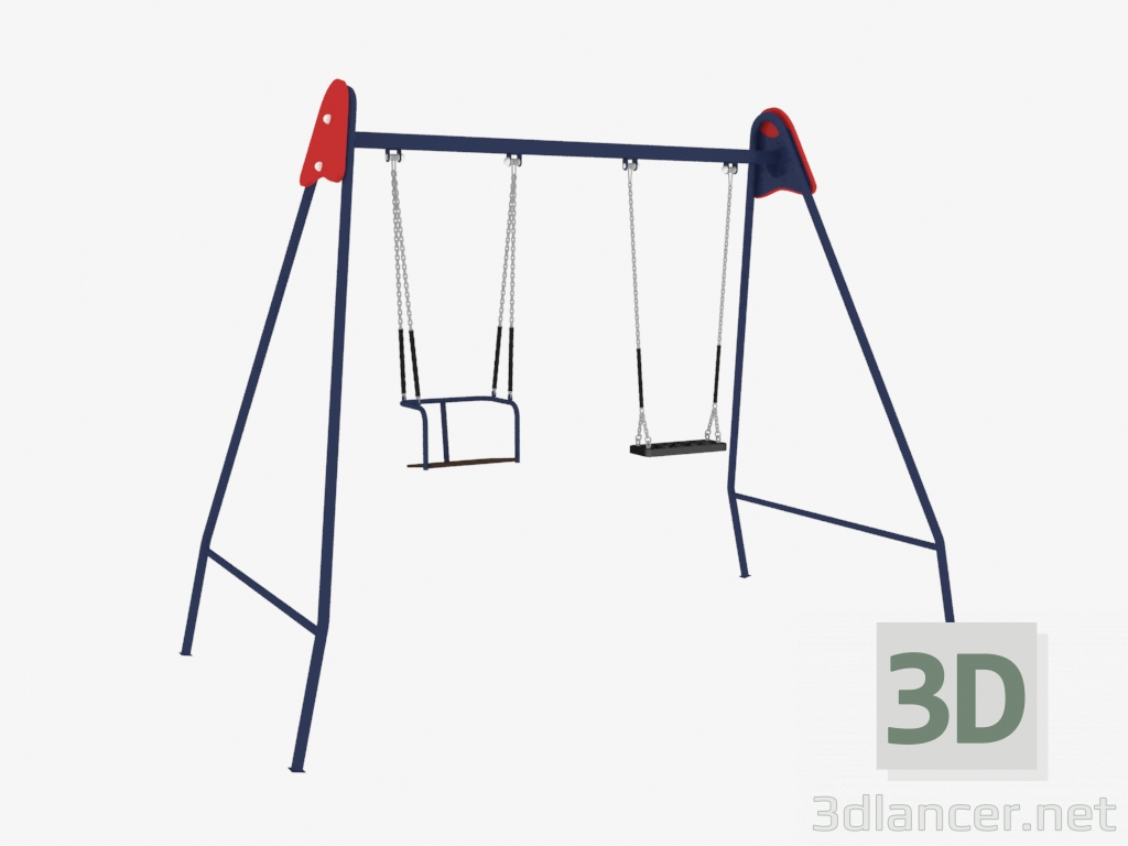 3D Modell Schaukel für Kinderspielplätze (6410) - Vorschau