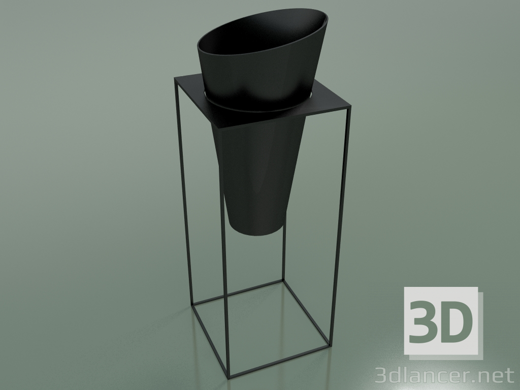 3D Modell Tulpenkonsole mit Vase (H 70 cm, 30X30 cm) - Vorschau