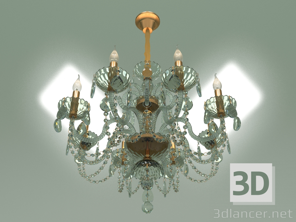 Modelo 3d Lustre pendente 10097-8 (cristal dourado) - preview