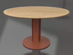 Table à manger Ø130 (Terre cuite, Bois Iroko)