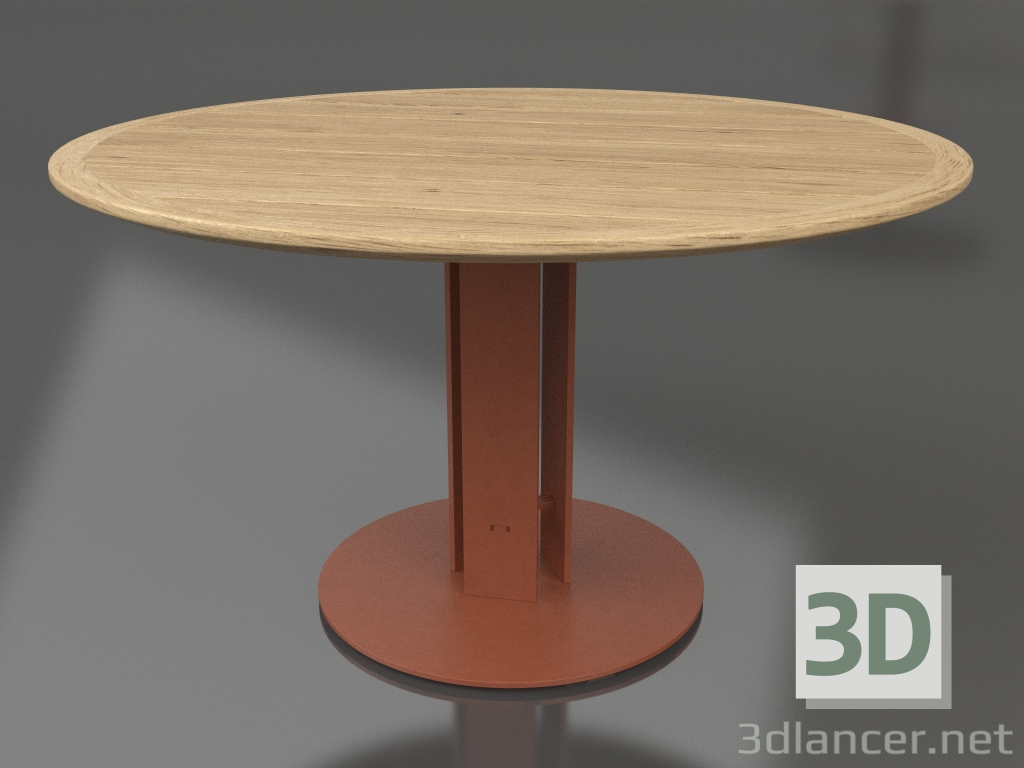 3d модель Стол обеденный Ø130 (Terracotta, Iroko wood) – превью