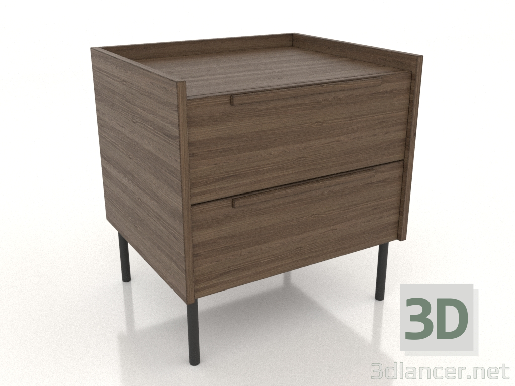 3d model Bedside table STAND 2 500 mm (lightened ash walnut) - preview