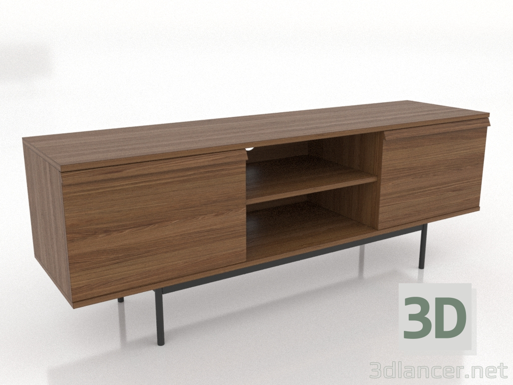 3D Modell OPEN 2 Schrank 1500 mm (heller Nussbaum) - Vorschau 3D Modell OPEN 2 Schrank 1500 mm (heller Nussbaum) - Vorschau