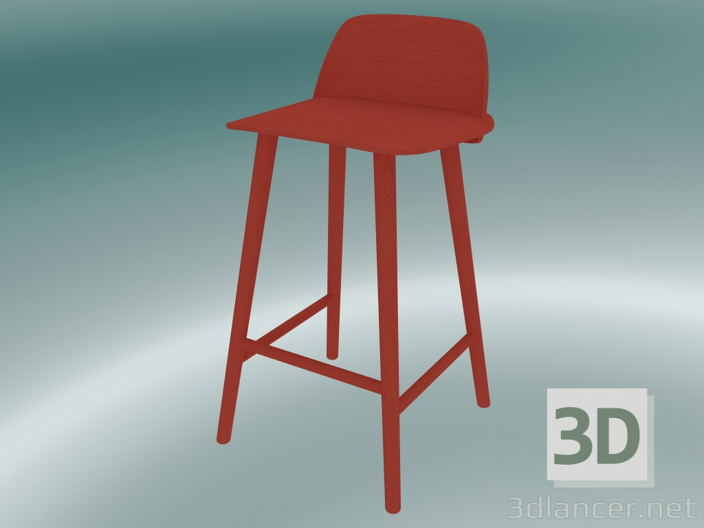 3d model Bar stool Nerd (65 cm, Red) - preview