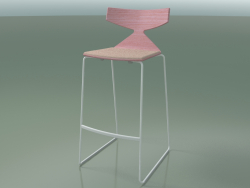 Tabouret de bar empilable 3713 (avec coussin, rose, V12)