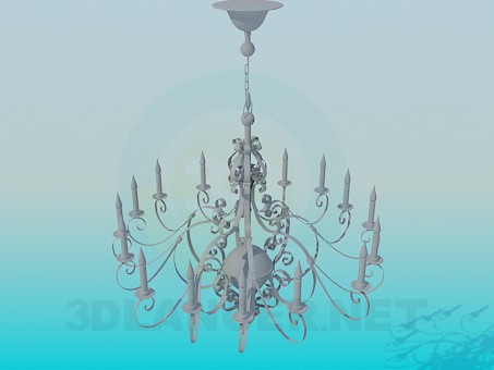 3d model Chandelier with candelabra - preview