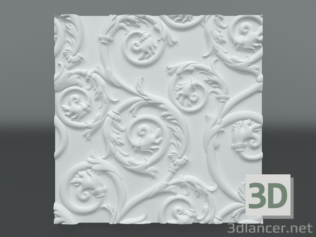 Modelo 3d Painel 3d de gesso F-102 - preview