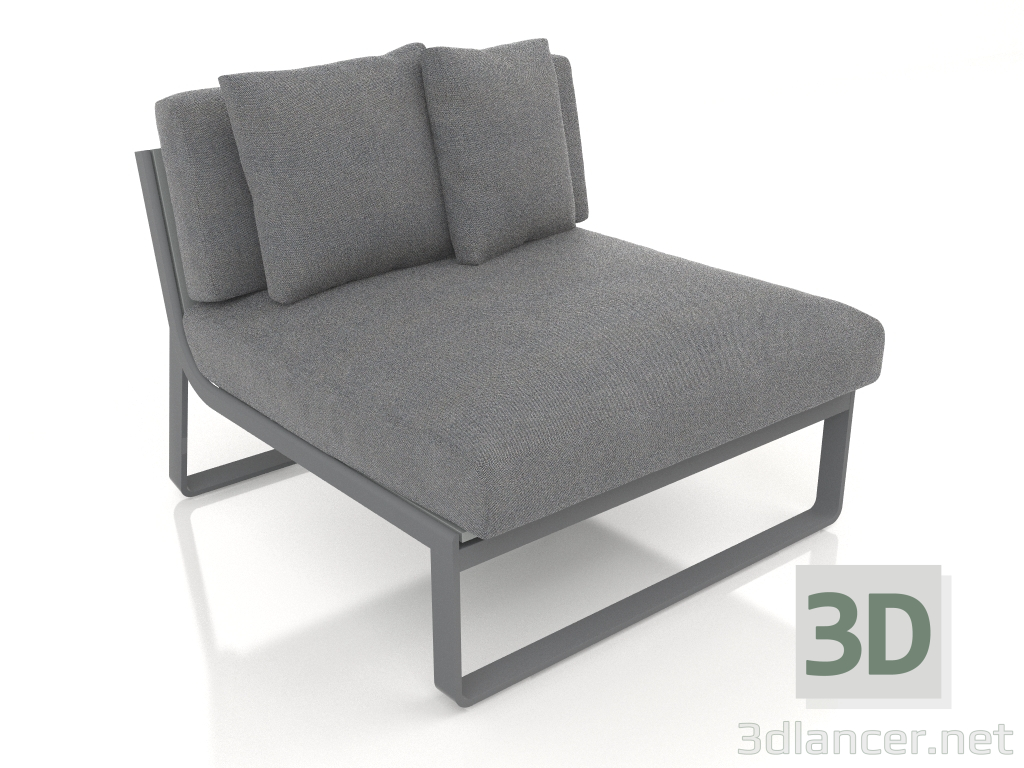 modèle 3D Canapé modulable, section 3 (Anthracite) - preview