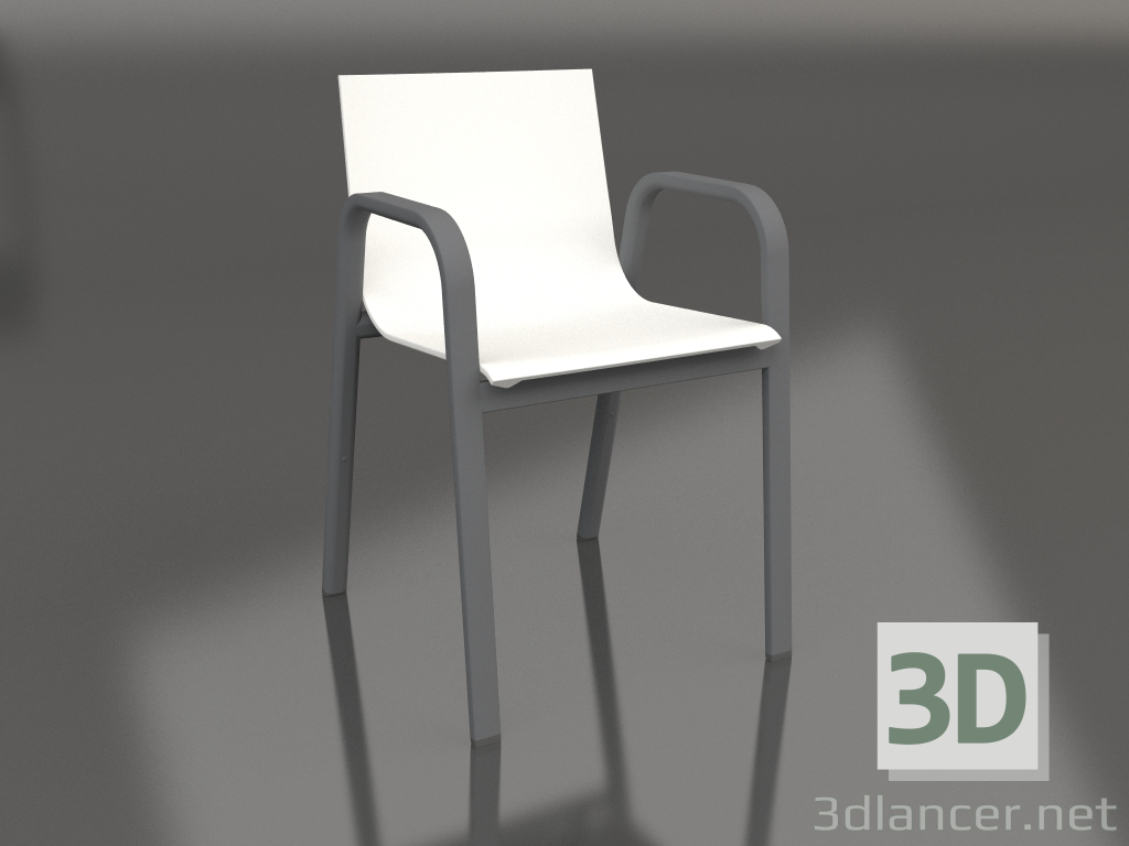 3d model Dining chair model 3 (Anthracite) - preview