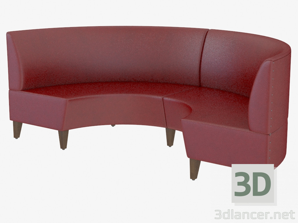 Modelo 3d Sofá de couro moderno Mondi U Settee - preview