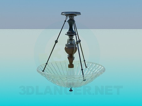 Modelo 3d Candelabro com prato de vidro - preview