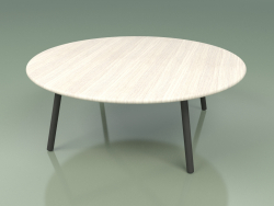 Table basse 012 (Metal Smoke, Teck de couleur blanc résistant aux intempéries)