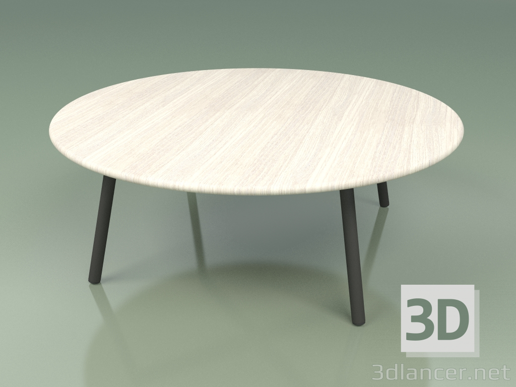 3d model Mesa de centro 012 (metal ahumado, teca de color blanco resistente a la intemperie) - vista previa