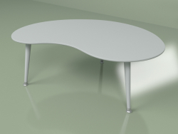 Coffee table Kidney monochrome (light gray)
